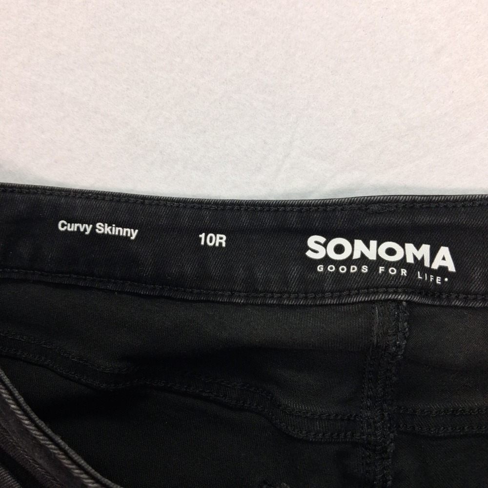 Sonoma Jeans Women 10R Curvy Skinny Black Stretch EUC - Picture 3 of 8
